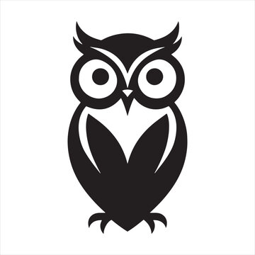 Winged Enigma: Bird Silhouette Series Illuminating the Mystery of Owl Silhouettes - Bird Silhouette - Owl Vector
