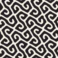 Vector seamless hand-painted ink pattern. Abstract decorative background. Stylish monochrome hand-drawn texture.