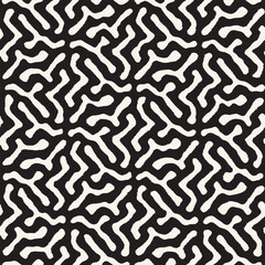 Fototapeta premium Vector seamless hand-painted ink pattern. Abstract decorative background. Stylish monochrome hand-drawn texture.
