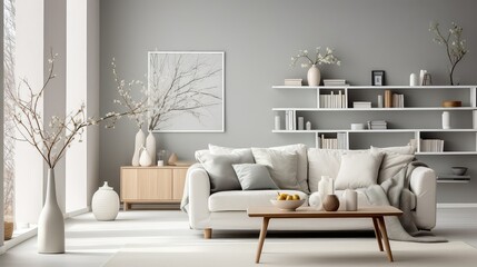 cozy gray home background illustration elegant contemporary, stylish serene, sophisticated calming cozy gray home background