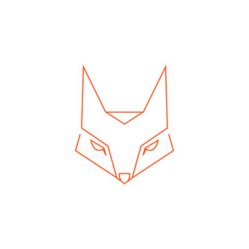 fox head icon logo design vector