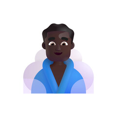 Man in Steamy Room: Dark Skin Tone