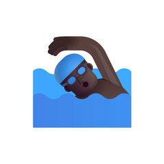 Man Swimming: Dark Skin Tone