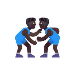 Man Wrestling :Dark Skin Tone
