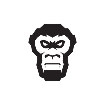monkey head icon logo design vector