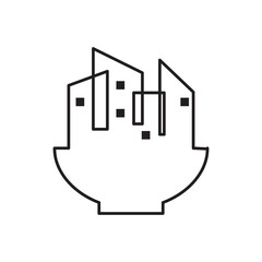 bowl house icon logo design vector