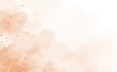 Peach abstract watercolor texture background. Vector beige watercolour pattern. Pastel watercolor brush texture. Autumn water color background