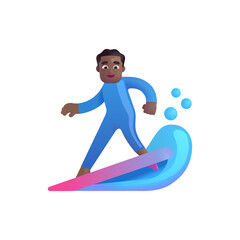 Man Surfing: Medium Dark Skin Tone