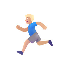 Fototapeta na wymiar Man Running: Medium-Light Skin Tone