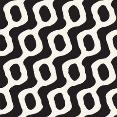 Vector seamless hand-painted ink pattern. Abstract decorative background. Stylish monochrome hand-drawn texture.