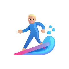  Man Surfing: Medium-Light Skin Tone