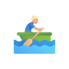 Man Rowing Boat: Medium-Light Skin Tone