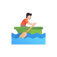 Person Rowing Boat: Light Skin Tone
