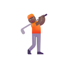 Person Golfing: Medium-Dark Skin Tone