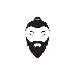 cool bearded man icon logo design vector