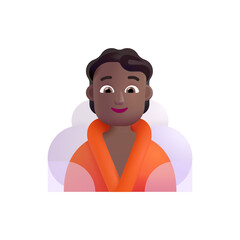 Person in Steamy Room: Medium-Dark Skin Tone