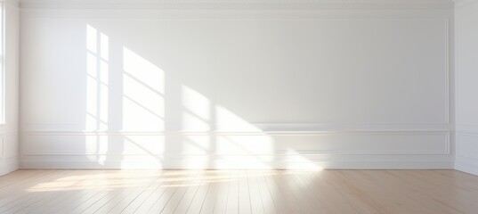Fototapeta premium light reflections in a white room, in the style of sunrays shine upon it, minimalist detail