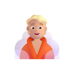 Person in Steamy Room: Medium-Light Skin Tone