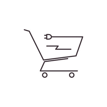 trolley icon logo design vector
