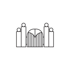 gate house icon logo design vector