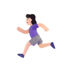 Fototapeta na wymiar Woman Running: Light Skin Tone
