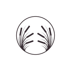 grass icon logo design vector