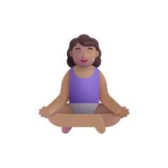 Woman in Lotus Position: Medium Skin Tone