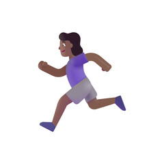 Fototapeta na wymiar Woman Running: Medium-Dark Skin Tone
