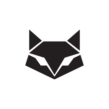 fox head icon logo design vector