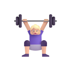 Woman Lifting Weights: Medium-Light Skin Tone