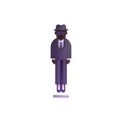  Person in Suit Levitating: Dark Skin Tone