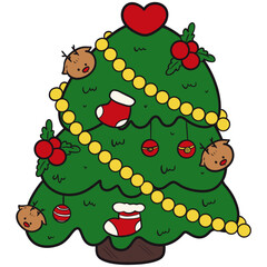 The illustration of a christmas tree