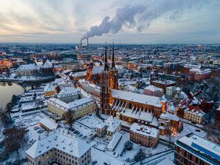 Zimowy Wrocław - obrazy, fototapety, plakaty