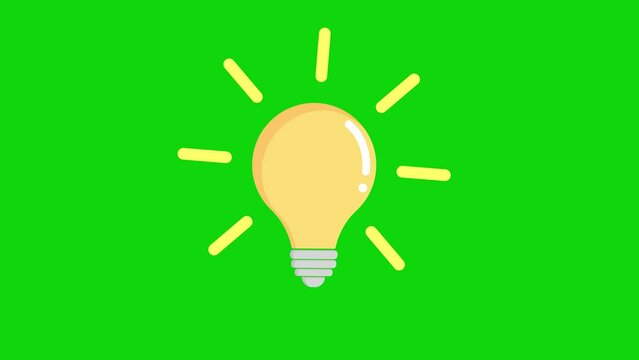 idea lamp animation light bulb idea shining think find idea green screen alpha looping 4k