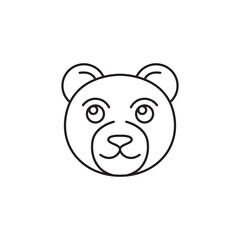 cute bear icon logo design vector