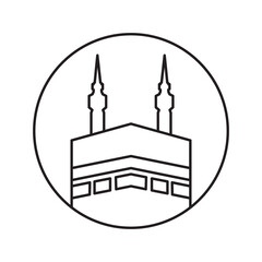 kaaba mecca icon logo design vector