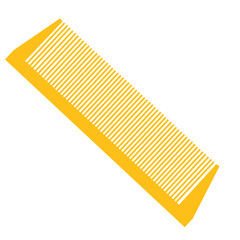 Plastic hair comb on a white background. Barber and salon equipment. Tool for a hairdresser.