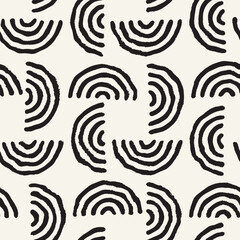Vector seamless hand-painted ink pattern. Abstract decorative background. Stylish monochrome hand-drawn texture.