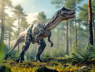 Herbivorous dinosaur in its natural habitat