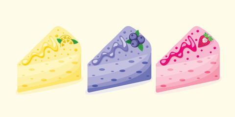 cheesecake set vector illustration
delicious cake 