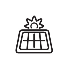 Sun energy line icon. Vector illustration isolated on white.