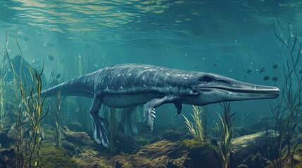 Ichthyosaur in its natural habitat