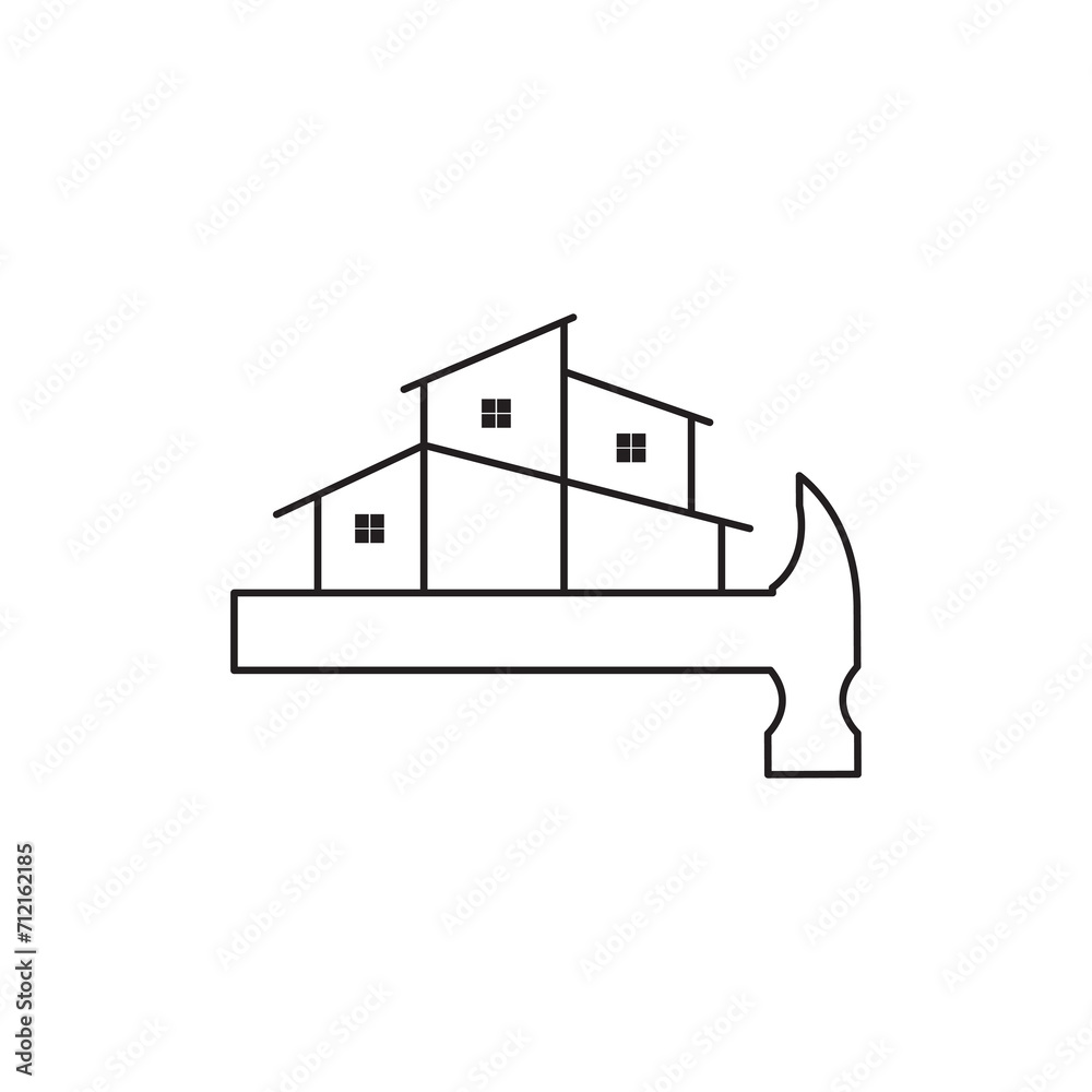 Wall mural house construction icon logo design vector