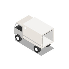Isometric delivery truck. Vector illustration. 
