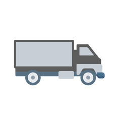 Silver delivery van. Express delivery services commercial truck. Flat vector illustration.