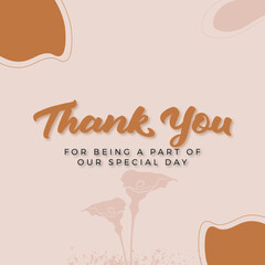 thank you lettering sepecially design for gratitude, appreciation, thanks, acknowledgment and grateful notes in full vector 