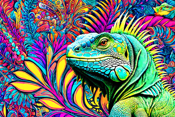 Obraz premium psychedelic allusions, created with AI generation 