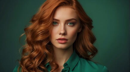 portrait of a fashion woman, fashioned hairs of a woman, portrait of a pretty young fashion model, pretty fashion girl in studio - obrazy, fototapety, plakaty