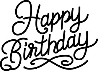 Handwritten  brush lettering of Happy Birthday , Typography design.