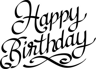 Handwritten  brush lettering of Happy Birthday , Typography design.
